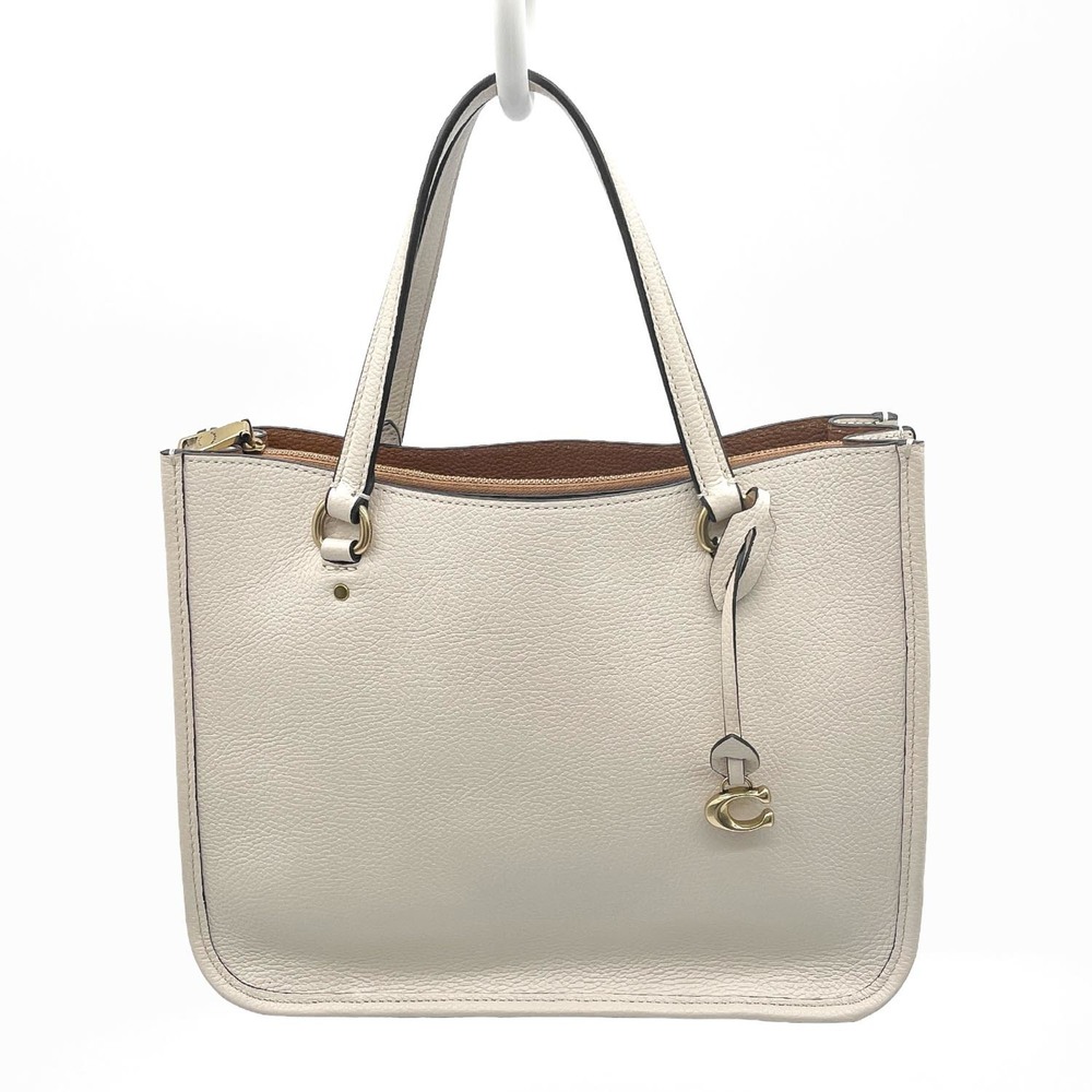 COACH Tyler Carryall 28 Shoulder Bag Tote C3460 Leather Beige Women's
